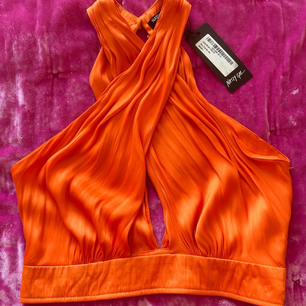 NWT Nasty Gal Orange Crop Top